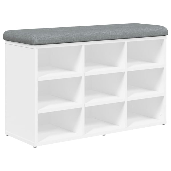 Schuhbank Weiß mit Stauraum 82 cm