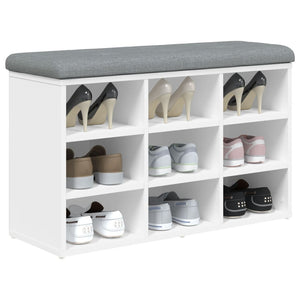Schuhbank Weiß mit Stauraum 82 cm