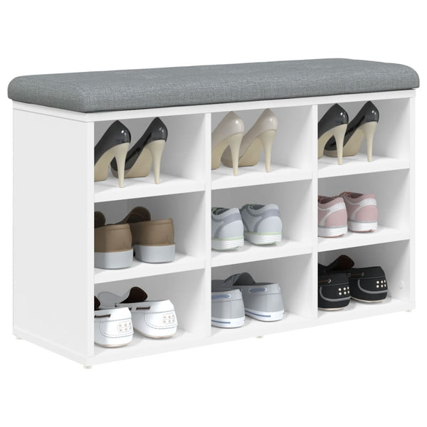 Schuhbank Weiß mit Stauraum 82 cm