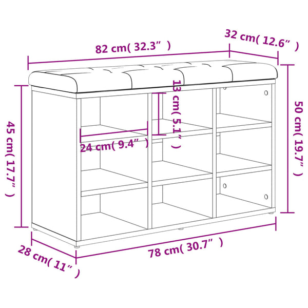 Schuhbank Weiß mit Stauraum 82 cm