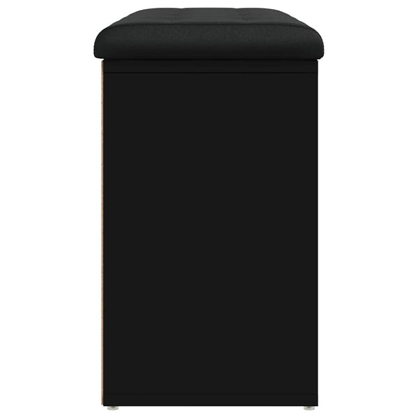 Schuhbank Schwarz mit Stauraum 82 cm