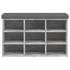 Schuhbank Betongrau mit Stauraum