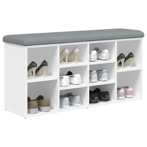 Schuhbank Weiß mit Stauraum 102 cm