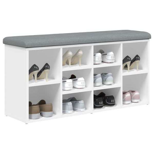 Schuhbank Weiß mit Stauraum 102 cm