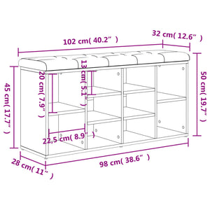 Schuhbank Weiß mit Stauraum 102 cm