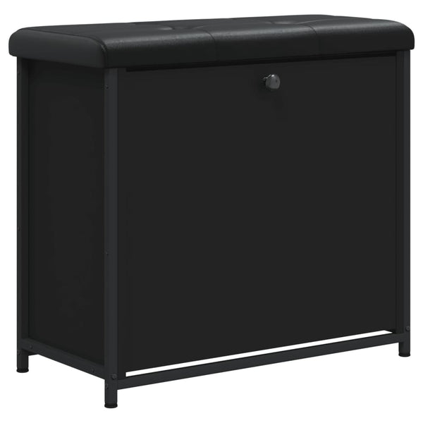 Schuhbank Schwarz mit Klappe 62cm