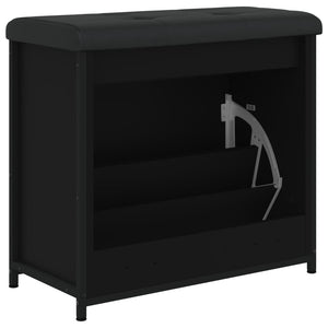 Schuhbank Schwarz mit Klappe 62cm