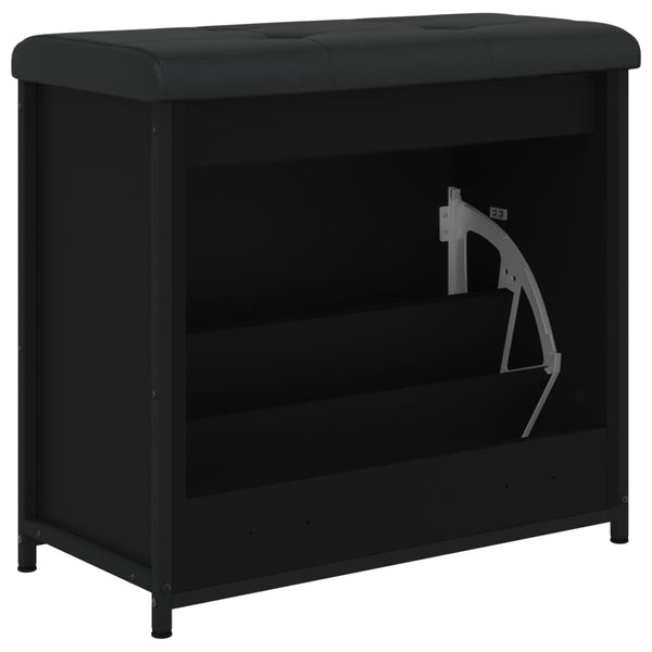 Schuhbank Schwarz mit Klappe 62cm