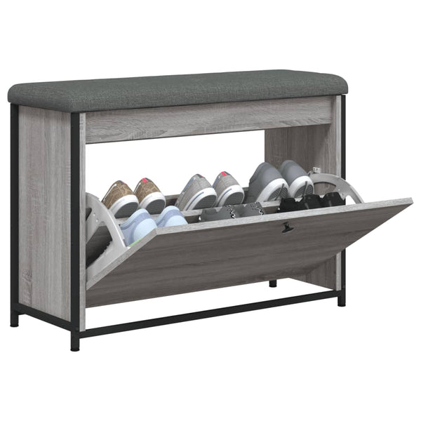 Schuhbank Grau Sonoma mit Stauraum