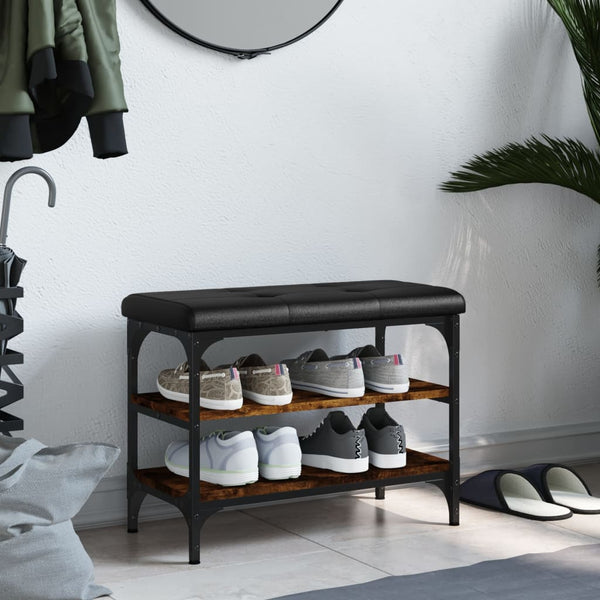 Schuhbank Räuchereiche mit Stauraum