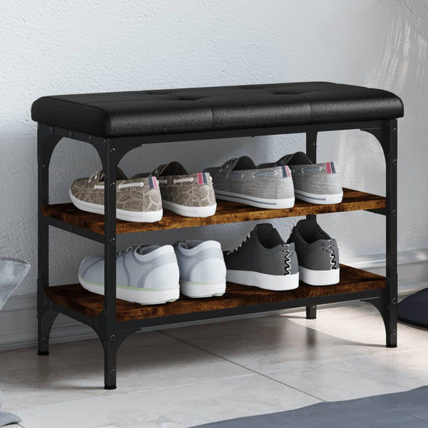 Schuhbank Räuchereiche mit Stauraum