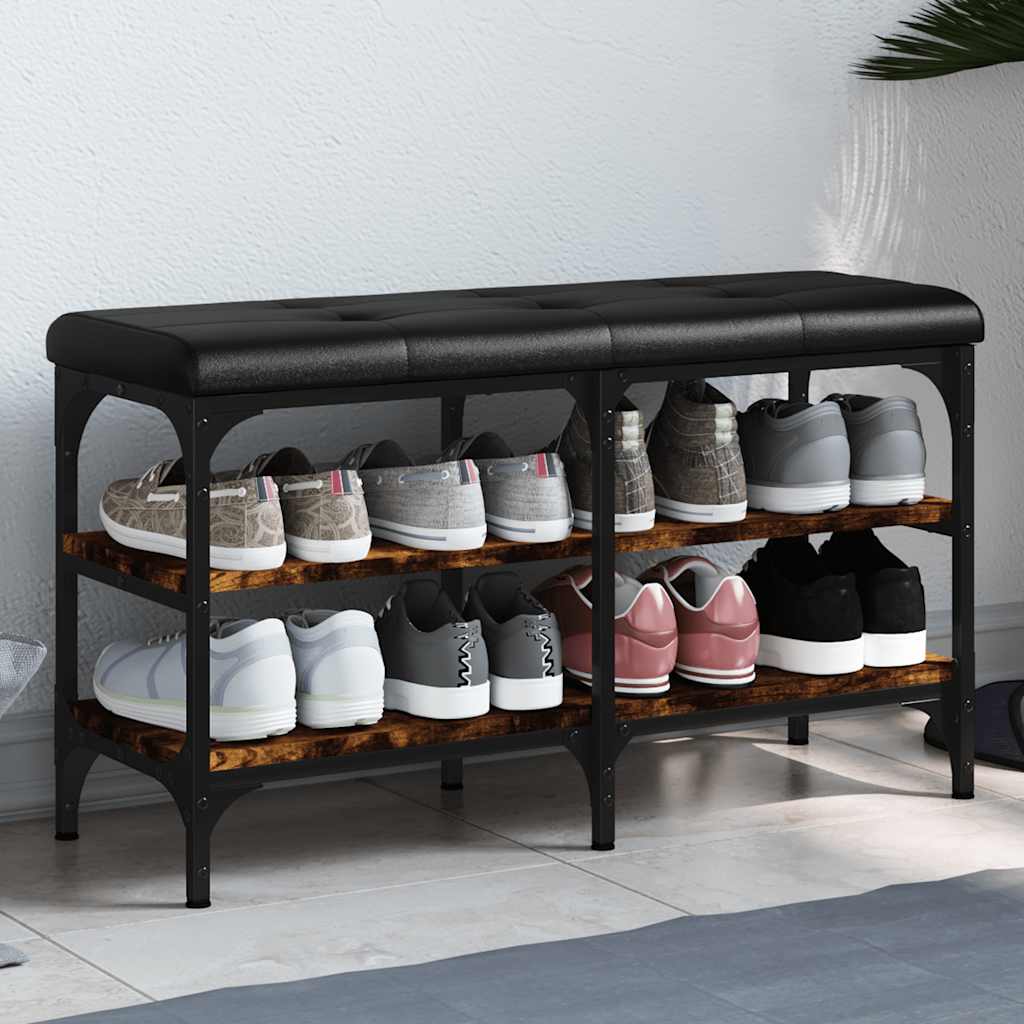 Schuhbank Räuchereiche mit Stauraum