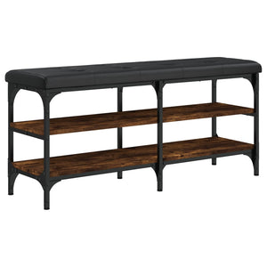 Schuhbank Räuchereiche 102 cm mit Stauraum