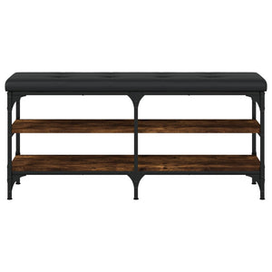 Schuhbank Räuchereiche 102 cm mit Stauraum