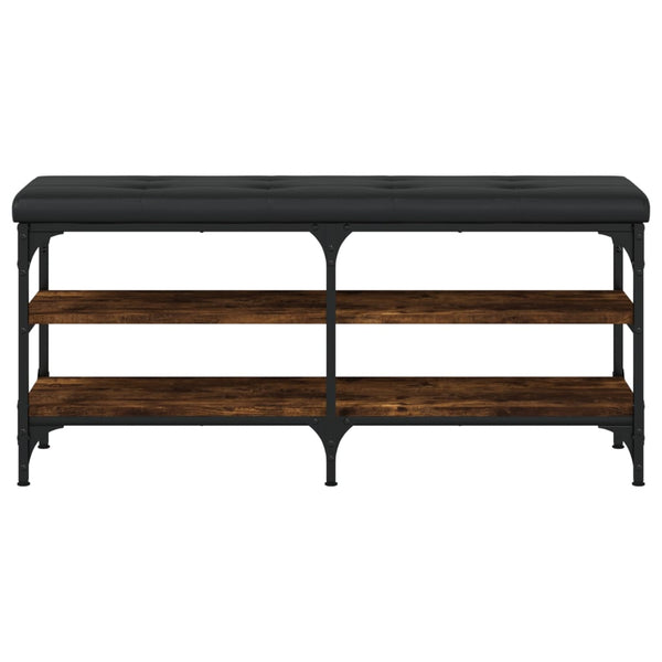 Schuhbank Räuchereiche 102 cm mit Stauraum