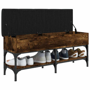 Schuhbank Räuchereiche 102 cm mit Stauraum