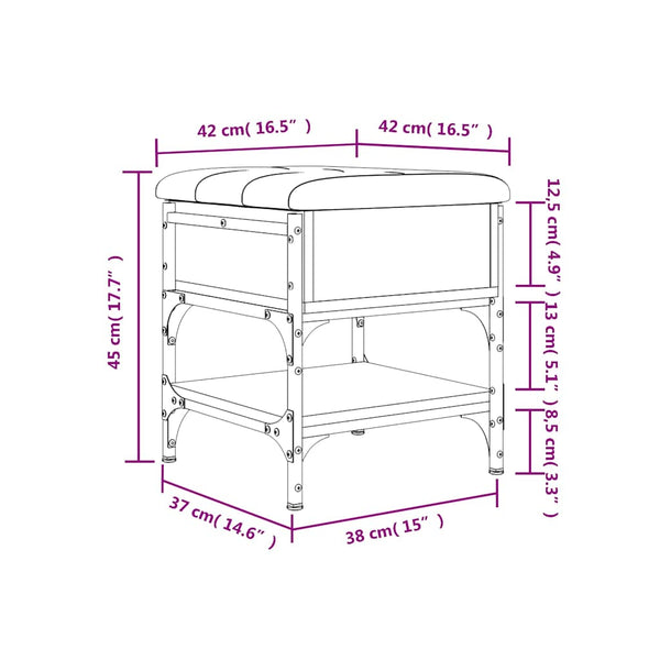 Schuhbank Schwarz 42x42x45 cm