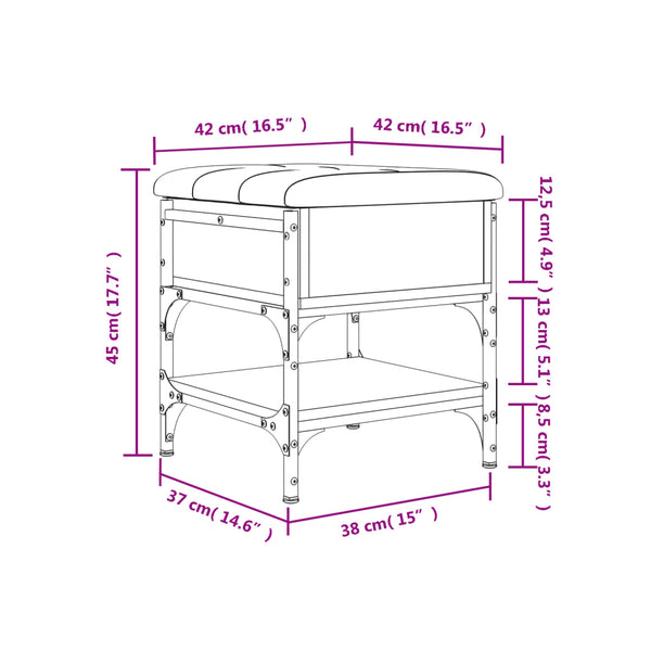 Schuhbank Sonoma Eiche 42x42x45 cm