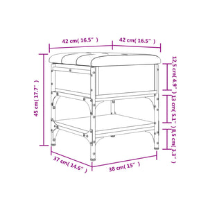 Schuhbank Grau Sonoma 42x42x45 cm