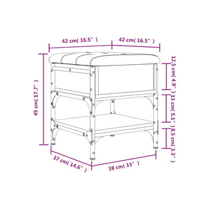 Schuhbank Braun Eichenoptik 42x42x45 cm