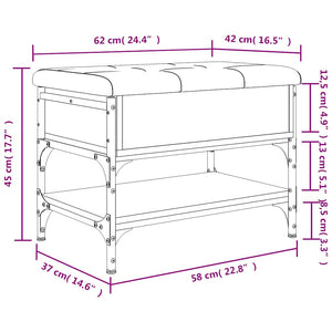 Schuhbank Schwarz 62x42x45 cm