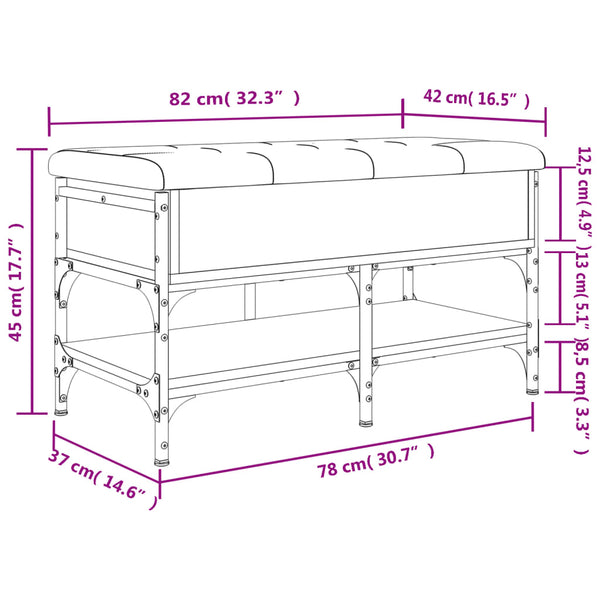 Schuhbank Schwarz 82x42x45 cm