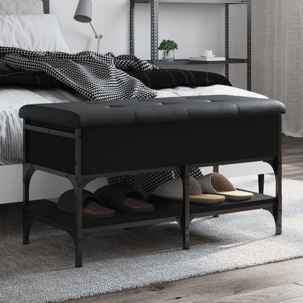 Schuhbank Schwarz 82x42x45 cm
