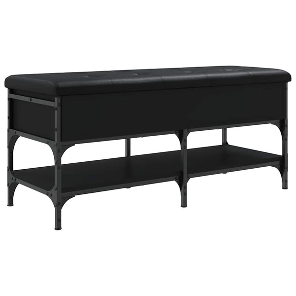 Schuhbank Schwarz 102 cm mit Stauraum