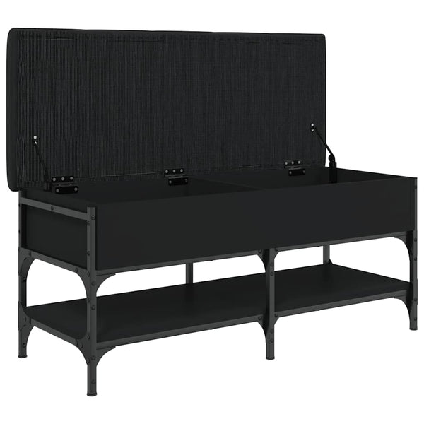 Schuhbank Schwarz 102 cm mit Stauraum