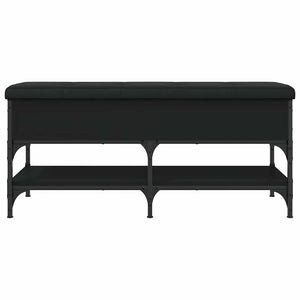 Schuhbank Schwarz 102 cm mit Stauraum