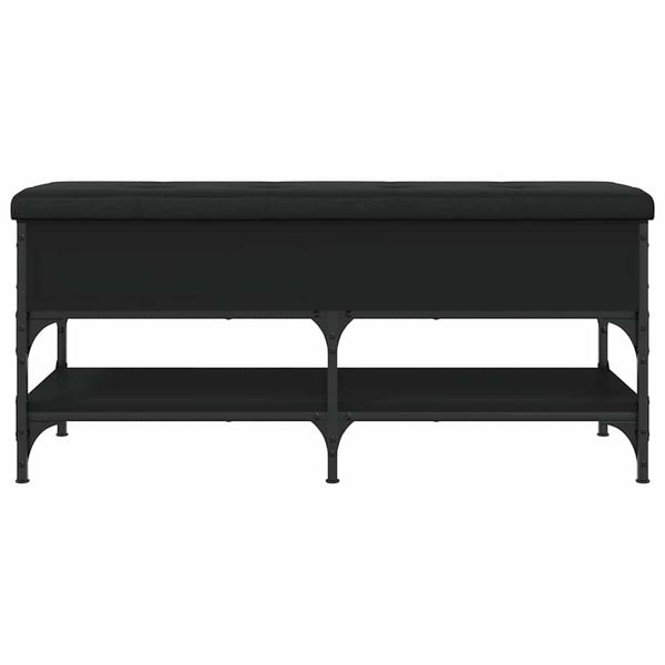 Schuhbank Schwarz 102 cm mit Stauraum