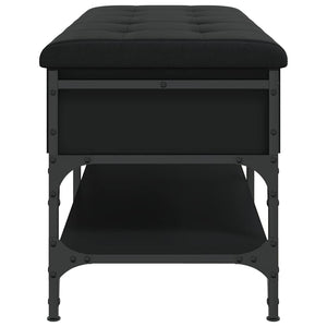 Schuhbank Schwarz 102 cm mit Stauraum