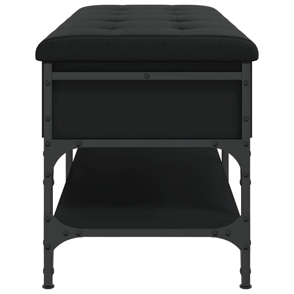 Schuhbank Schwarz 102 cm mit Stauraum