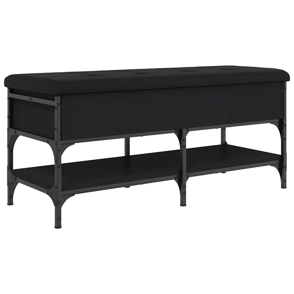 Schuhbank Schwarz 102 cm mit Stauraum