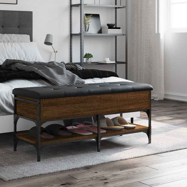 Schuhbank Braun Eichen-Optik 102 cm
