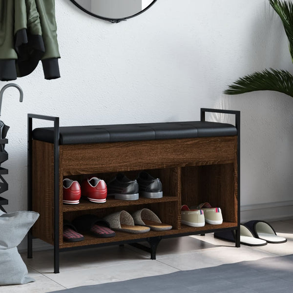 Schuhbank Braun Eichenoptik mit Stauraum