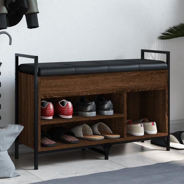 Schuhbank Braun Eichenoptik mit Stauraum