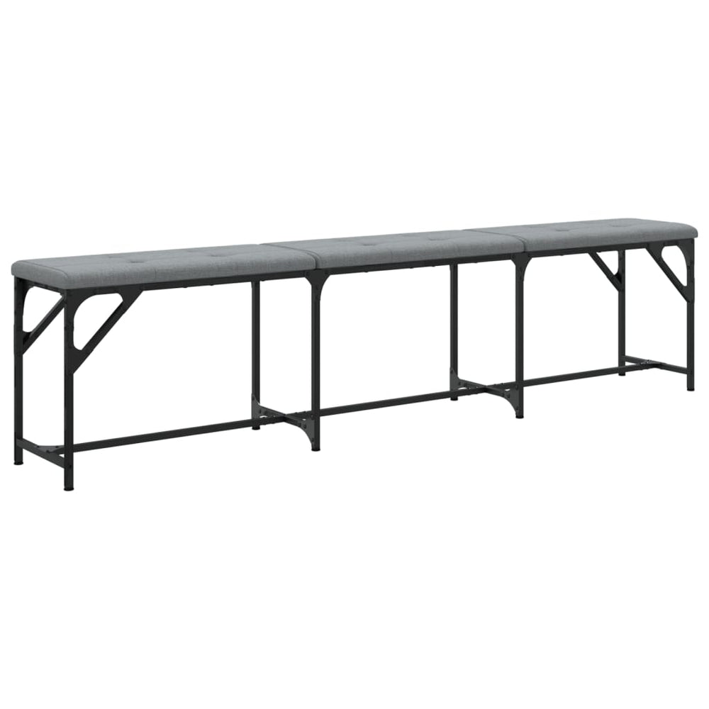Hellgraue Essbank 186 cm mit Stahlgestell