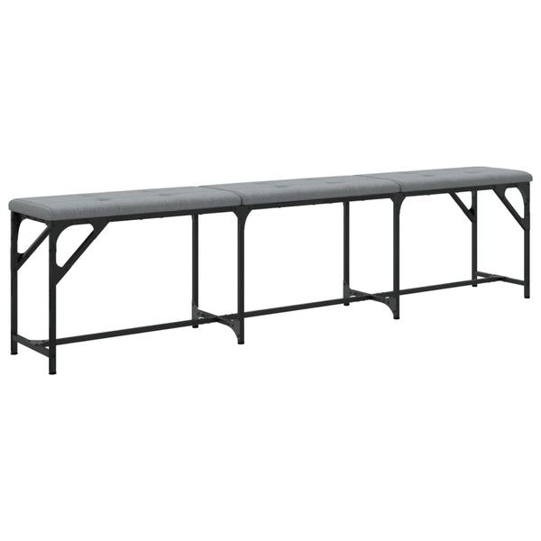 Hellgraue Essbank 186 cm mit Stahlgestell
