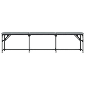 Hellgraue Essbank 186 cm mit Stahlgestell