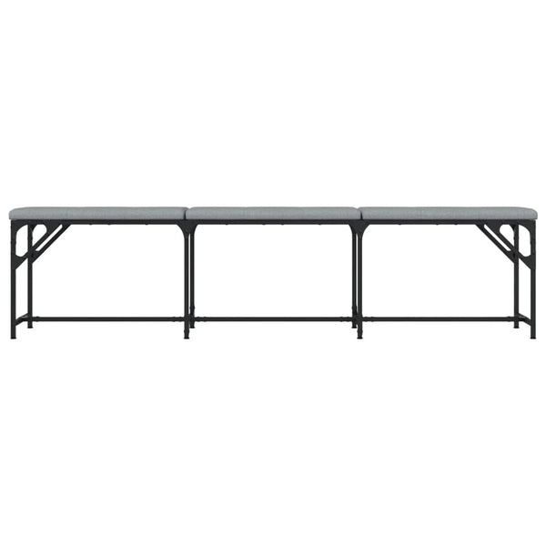 Hellgraue Essbank 186 cm mit Stahlgestell
