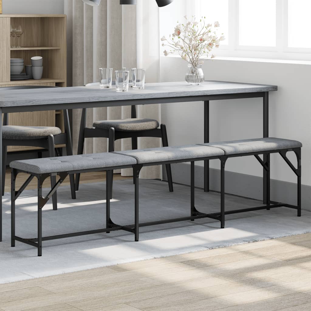 Hellgraue Essbank 186 cm mit Stahlgestell