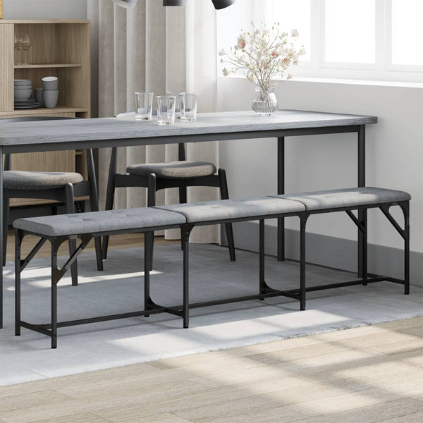 Hellgraue Essbank 186 cm mit Stahlgestell
