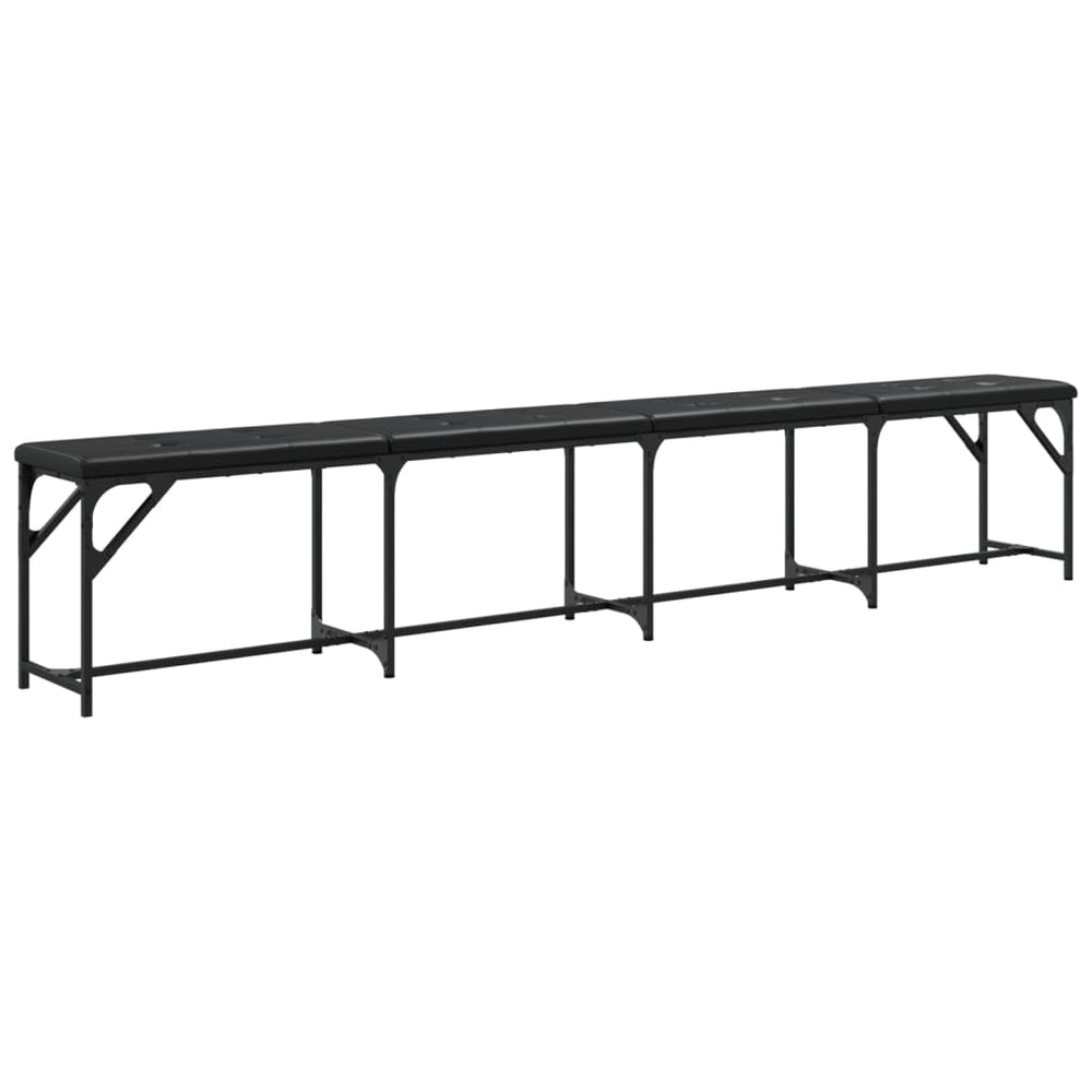 Schwarze Essbank 248 cm mit Kunstleder