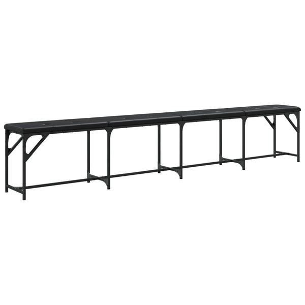 Schwarze Essbank 248 cm mit Kunstleder