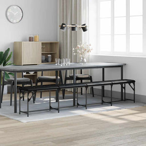 Schwarze Essbank 248 cm mit Kunstleder