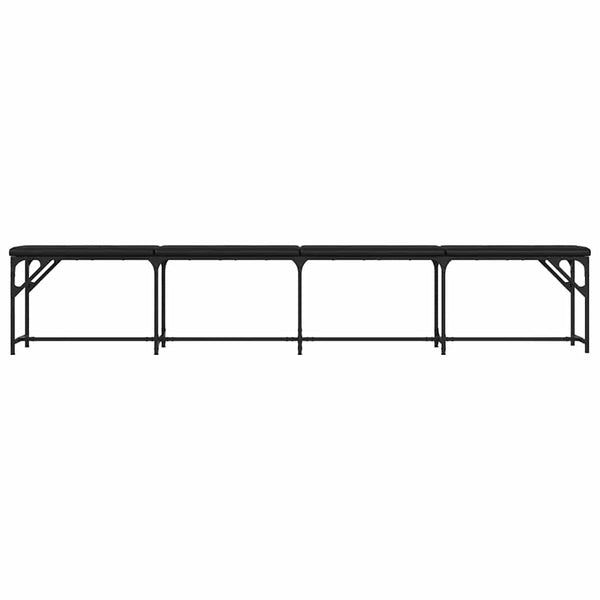 Schwarze Essbank 248 cm mit Kunstleder