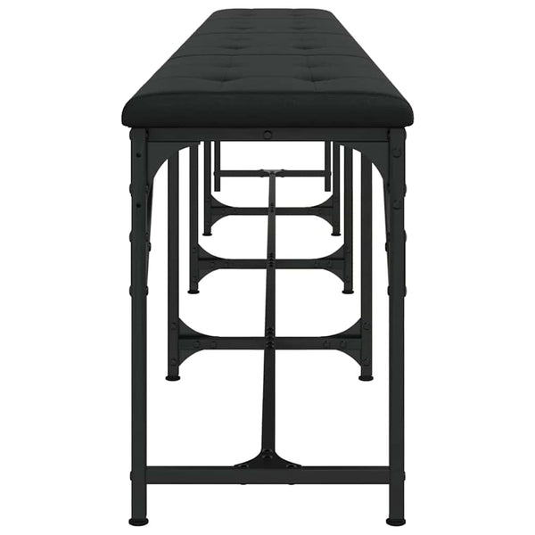 Schwarze Essbank 248 cm mit Kunstleder