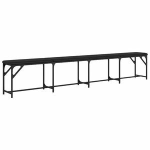 Schwarze Essbank 248 cm mit Kunstleder