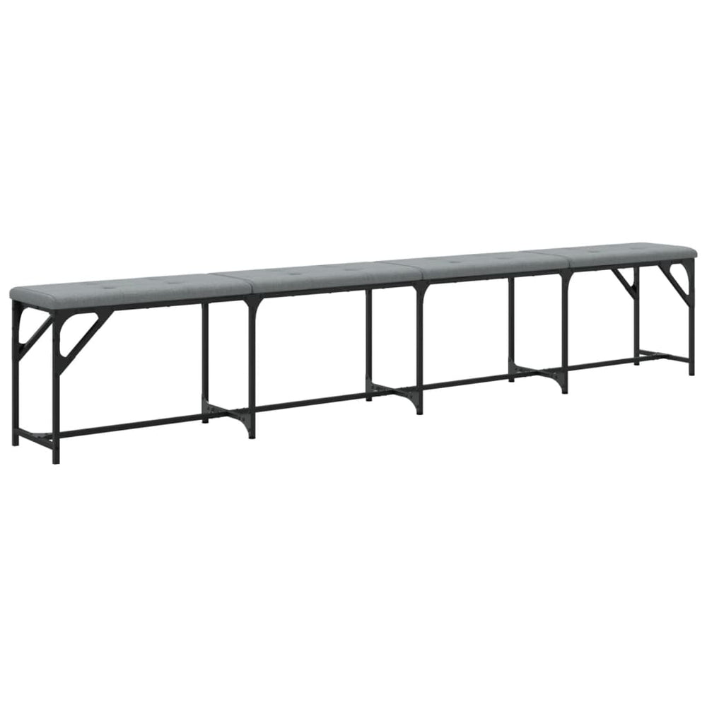 Hellgraue Essbank 248 cm mit Stahlgestell